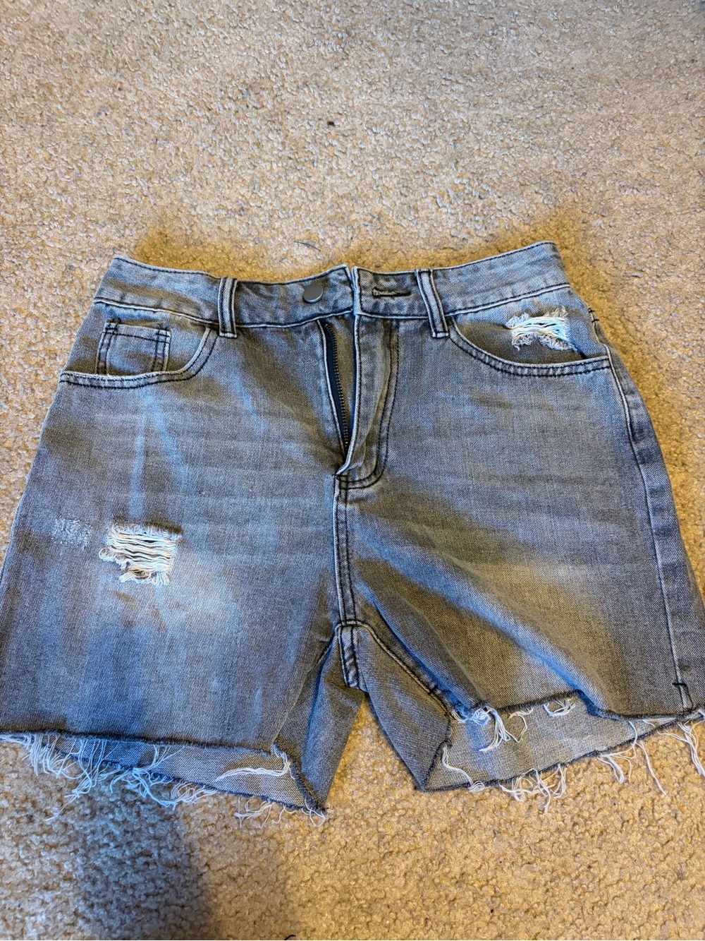 Grey Jean Shorts